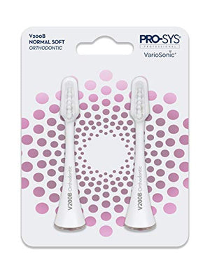PRO-SYS VarioSonic Orthodontic for Braces, Dentures, Dental Implants Electric Toothbrush, Extra Soft Replacement Dupont Brush Heads, Rechargeable Power ADA Accepted Smart Sonic Toothbrush with Timer