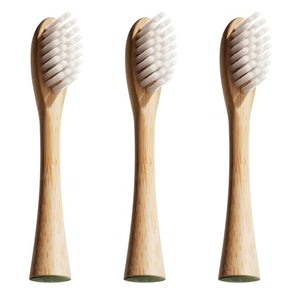 Lumineux Bamboo Replacement Heads 3 Pack - Exclusive to Lumineux Sonic Electric Toothbrush - Soft Bristle Bamboo Heads - Made with Eco Loving Renewable Bamboo