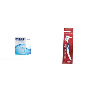 Val-Clean 20201 Concentrated Denture Cleaner & Brush Buddies Denture Brush Assorted Colors