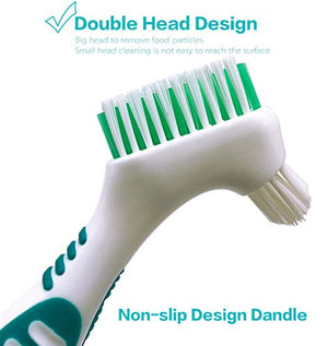 myKimono Premium Hygiene Denture Cleaning Brush Set, Multi-Layered Bristles & Ergonomic Rubber Handle, for Denture Care(Pack of 2)
