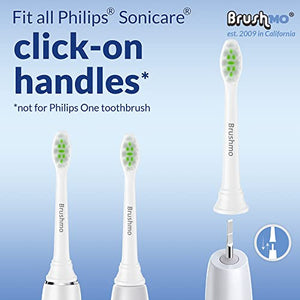 Brushmo Replacement Toothbrush Heads for Philips Sonicare DiamondClean HX6063, White, with Hygienic Caps, 8 Pack, Fits Philips Sonicare Electric Toothbrush