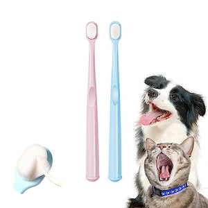 KnocKconK Cat Toothbrush, Soft Smal Dog Dental Toothbrush Silicone, Easy Teeth Cleaning Head, Pet Deep Clean Dense Brush, Safe and Effective Oral Care, Brush Away Bad Breath, Easy to Handle, 2 Pack
