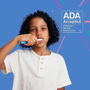Quip Kids Electric Toothbrush - Sonic Toothbrush with Small Brush Head, Travel Cover & Mirror Mount, Soft Bristles, Timer, and Rubber Handle - Blue