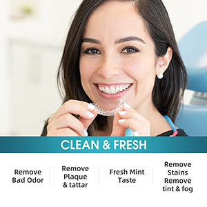 Y-Kelin Retainer Cleaner 96 Tablets, Retainer & Denture Cleansing Tablets 3 Month Supply, Removes Stain, Plaque, Odor for Dentures, Retainers, Night Guards, Mouth Guard & Removable Dental Appliances