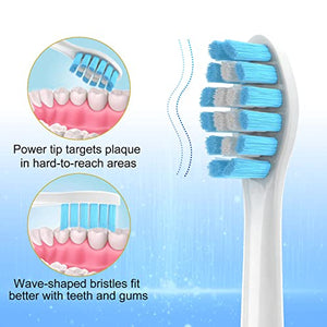 OralClass Replacement Toothbrush Heads Compatible with Sonicare Toothbrushes, Medium Soft Electric Brush Head Refills for Philips Sonic Care Click on Handles 4100 5100 HX6250 C G W 2 3 Series, 8 Pack