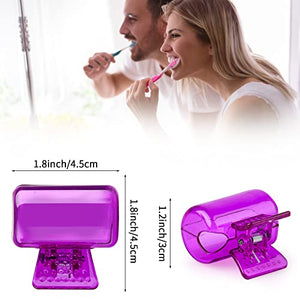 4 Pack Travel Toothbrush Head Covers Toothbrush Protector Cap Brush Pod Case Protective Portable Plastic Clip for Household Travel, Camping, Bathroom, School, Business (Clear, Orange, Purple, Pink)