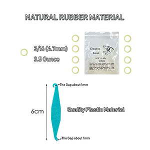 3/16 Inch Orthodontic Elastic Rubber Bands, 500 Pack Medium 3.5 Ounce Rubberbands Dreadlocks Hair Braids Fix Tooth Gap, 5 Pack Free Elastic Placer for Braces