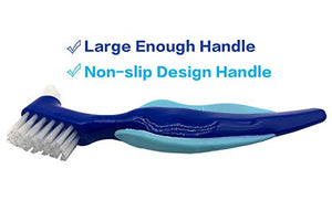 Ocircle Premium Hard Denture Brush Toothbrush, White Carrying Case, Multi-Layered Bristles & Portable Denture Double Sided Brush, Denture Care(Pack of 6)