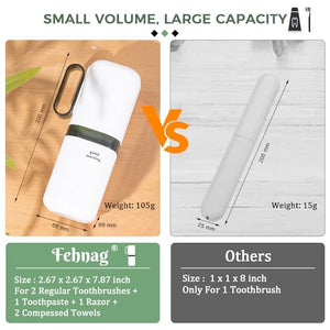 Travel Toothbrush Holder,Toothbrush Holder and Rinse Cup with Handle Toothbrush Travel Case,Multifunctional Toothbrush Cup,Large Capacit Travel Toothbrush Holder with Mouthwash Cup(2pcs)