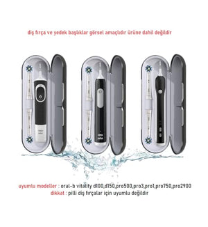 Oral B Toothbrush Magnetic Travel Case Fits for Braun/Oral-B Pro 1000/1500/2000/pro3500/Vitality Electric Toothbrush - Hard Protective Plastic Cover - Portable Toothbrush Holder(Without Bag-Black)
