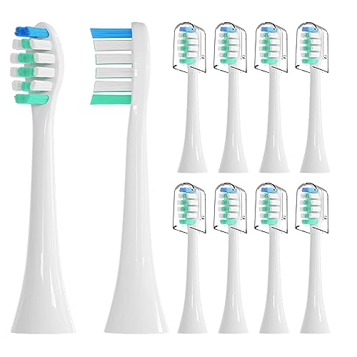 Replacement Toothbrush Heads for Philips Sonicare：10 Pack Soft Replacement Electric Brush Head Compatible with Phillips Sonicare Plaque Control Snap-on