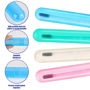 4 Pack Toothbrush Cases Travel Toothbrush Holder Portable Toothbrush Container Case Plastic Toothbrush Carrier Cover Case Toothbrush Protector for Traveling, Bathroom, School, Home, Camping