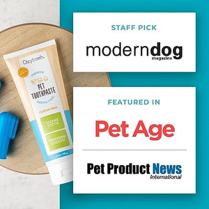 Oxyfresh Premium Dog Toothpaste and Toothbrush – Best Dog Teeth Cleaning & Dog Plaque and Tartar Fighter – Safe for Cat Toothpaste Too – Vet Formulated (4oz Pet Toothpaste + Large Finger Brush)