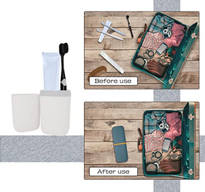 SietDESEO Toothbrush Travel Case, Travel Toothbrush Cup Holder Portable Toothbrush Travel Container Portable Toothpaste Storage Travel Toothbrush Holder for Camping Business School Trip Home
