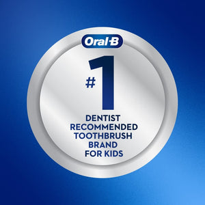 Oral-B Kid's Electric Rechargeable Toothbrush with Charger, Featuring Extra Soft Color Changing Bristles, for Ages 3, White/Blue