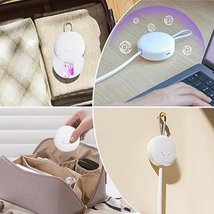 Toothbrush Sanitizer, Portable Toothbrush Holder with UVC Cleaning Light, Rechargeable Travel Toothbrush Box Case for Household and Travelling, White