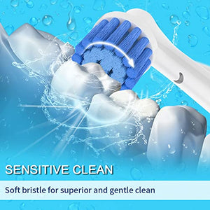 8 Pack Sensitive Gum Care Replacement Brush Heads Compatible with Oral B Electric Toothbrush. Soft Bristle for Superior and Gentle Clean