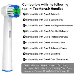 Replacement Toothbrush Heads Compatible with Oral-B Braun, 20 Pcs Professional Electric Brush Heads for Oral B Replacement Heads Refill Pro 500/1000/1500/3000/3757/5000/7000/7500/8000