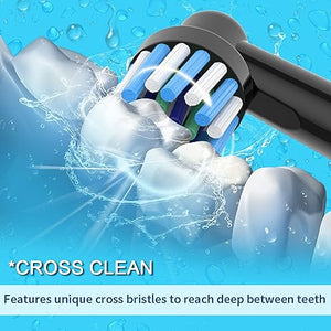 8pcs Cross Clean Brush Heads Compatible with Oral B Electric Toothbrush, Compatible with Cross Action Pro 1000 and Other Oral B Electric Toothbrush, Black.