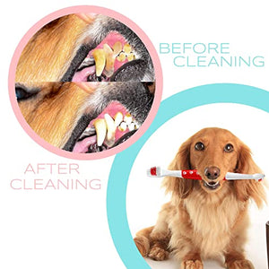 Pet Toothbrush for Dogs, Cats with Soft Bristles - Easy Teeth Cleaning & Dental Care, Non Slip Dual Head Dog Toothbrush - Choose Your Pack (Pack of 1)