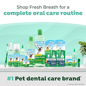 TropiClean Fresh Breath Dog Oral Care Kit for Large Dogs | Total Care System for Plaque & Tartar Control | Dog Tooth Brushing Kit for Large Dogs