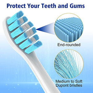 OralClass Replacement Toothbrush Heads Compatible with Sonicare Toothbrushes, Medium Soft Electric Brush Head Refills for Philips Sonic Care Click on Handles 4100 5100 HX6250 C G W 2 3 Series, 8 Pack