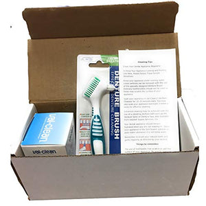 Val-Clean Concentrated Denture Retainer Partials and Night Guard Cleaner Powder BUNDLED with Denture Cleaning Brush AND Handy Denture Care Reference Card