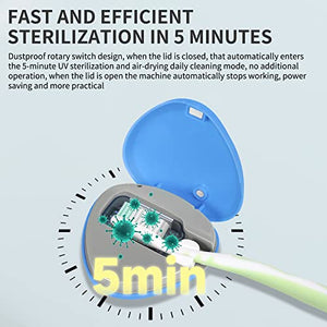 TAISHAN UV Sanitizer Toothbrush Case，Rechargeable Portable Mini Holder with Mirror,Kills 99.9% of Germs，Fits All Toothbrushes for Electric and Manual,Safety Feature Home Travel, White