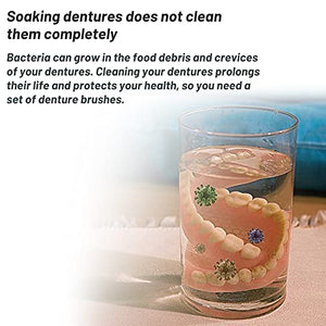 Mckkor Denture Brush 4 Pack Cleaning Brush,Double Sided Denture Toothbrushes, Multi-Layered Bristles & Ergonomic Rubber Anti-Slip Handle Denture Brush Toothbrush, for Denture Cleaning Care
