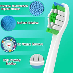 Zekuavi Replacement Brush Head Compatible with Phillips Sonicare Electric Toothbrush, Toothbrush Heads Fits for Philips Sonicare Protective Diamond Expert Daily 4100 5100 6100 1100 6500, White 12Pcs
