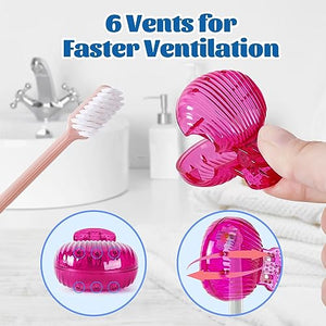 UCEC 6 Pack Toothbrush Covers Caps, Toothbrush Protector Head Covers Case, Toothbrush Cover Cap Plastic Clip, Tooth Brush Cover for Travel, Camping, Bathroom, School, Business