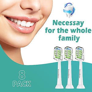GottaShine Replacement Toothbrush Heads for Philips Sonicare Replacement Heads, Compatible with Phillips Sonicare Replacement Brush Heads, Fits Philips Sonicare Toothbrush, Aseptic Packing, 8 Pack