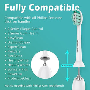 GottaShine Replacement Toothbrush Heads for Philips Sonicare Replacement Heads, Compatible with Phillips Sonicare Replacement Brush Heads, Fits Philips Sonicare Toothbrush, Aseptic Packing, 8 Pack