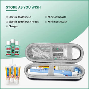 Yinke Hard Travel Case for Oral-B/Oral-B Pro 1000 1500 5000 7000 6000 9600 Smartseries/Philips Sonicare 4100 6100 5100 6500 7500/iO Series 4 7 8 9 Electric Toothbrush, EVA Protective Storage Bag