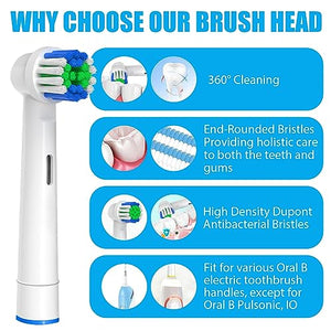 Replacement Toothbrush Heads Compatible with Oral-B Braun, 20 Pcs Professional Electric Brush Heads for Oral B Replacement Heads Refill Pro 500/1000/1500/3000/3757/5000/7000/7500/8000