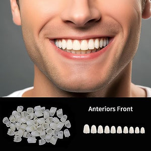 120 Pieces Dental Tooth Cap Crown Veneers Front Back Anterior and Molar Posterior Teeth with Tooth Repair Thermal Beads Cap Filler for Missing Broken Teeth