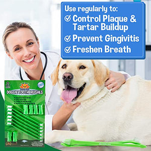 Bodhi Dog Pet Toothbrush Combo Pack | Soft Finger and Dual-Ended Long Toothbrushes | Dog Toothbrush with Soft Bristles for Pet Dental Care | Easy Teeth Cleaning and Gum Health (6 Long & 6 Finger)