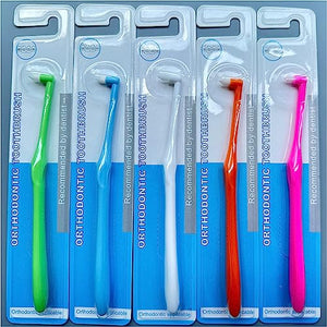 Boyizupha End Tuft Tapered Trim Toothbrush,Single Compact Interspace Brush,Medium(Color Random)
