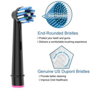 8pcs Cross Clean Brush Heads Compatible with Oral B Electric Toothbrush, Compatible with Cross Action Pro 1000 and Other Oral B Electric Toothbrush, Black.
