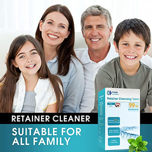 Y-Kelin Retainer Cleaner 96 Tablets, Retainer & Denture Cleansing Tablets 3 Month Supply, Removes Stain, Plaque, Odor for Dentures, Retainers, Night Guards, Mouth Guard & Removable Dental Appliances