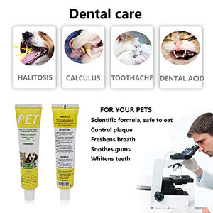 Puppycute 2 Pack Pet Toothbrush and Toothpaste for Dogs & Cats, Best Soft Silicone Pet Finger Toothbrush for Small Dogs Puppy Doggy, Dog Toothpaste Beef Flavor
