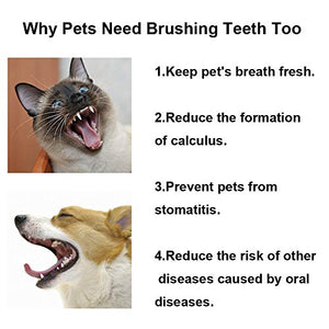 KnocKconK Cat Toothbrush, Soft Smal Dog Dental Toothbrush Silicone, Easy Teeth Cleaning Head, Pet Deep Clean Dense Brush, Safe and Effective Oral Care, Brush Away Bad Breath, Easy to Handle, 2 Pack