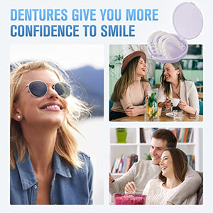 Fake Teeth, 2 PCS Dentures Teeth for Women and Men, Veneers for Temporary Teeth Restoration, Nature and Comfortable, Protect Your Teeth and Regain Confident Smile