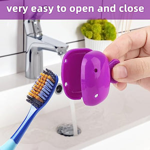 5 Pack Travel Toothbrush Head Covers Cap, Toothbrush Protector Brush Pod Case Protective Plastic Clip for Household Travel, Camping, Bathroom, School, Business