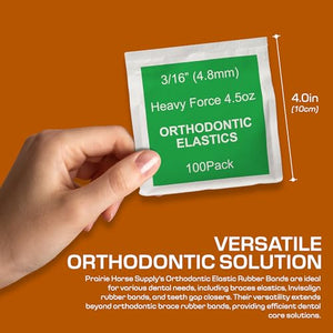 100 Pcs Natural Orthodontic Elastic Dental Rubber Bands for Braces, 4.5 Ounce Heavy, Dreadlocks Hair Braids Include Braces Rubber Band Tool 3/16 Inch