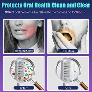 MONESAO Toothbrush Sanitizer, UVC Toothbrush Sterilizer Covers with Holder, Rechargeable Travel Home Toothbrush Cleaner Case for All Electric and Manual Toothbrushes (White)