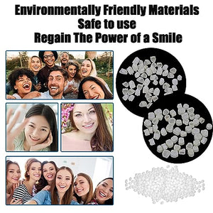 120 Pieces Dental Fake Tooth Cap Crown Veneers Front Back Anterior and Molar Posterior Teeth with Tooth Repair Thermal Beads Cap Filler for Missing Broken Teeth