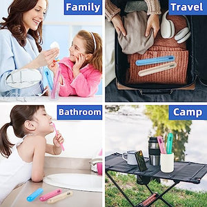 4 Pack Toothbrush Cases Travel Toothbrush Holder Portable Toothbrush Container Case Plastic Toothbrush Carrier Cover Case Toothbrush Protector for Traveling, Bathroom, School, Home, Camping