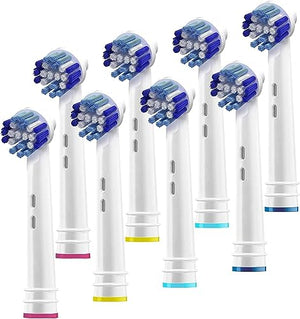 Replacement Brush Heads Compatible with OralB Braun- Pack of 8 Professional Electric Toothbrush Heads- Precision Refills for Oral-b 7000, Clean, Oral B Pro 1000, 9600, 500, 3000, 8000, Vitality Plus!