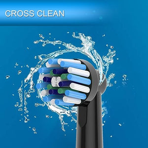 8pcs Cross Clean Brush Heads Compatible with Oral B Electric Toothbrush, Compatible with Cross Action Pro 1000 and Other Oral B Electric Toothbrush, Black.